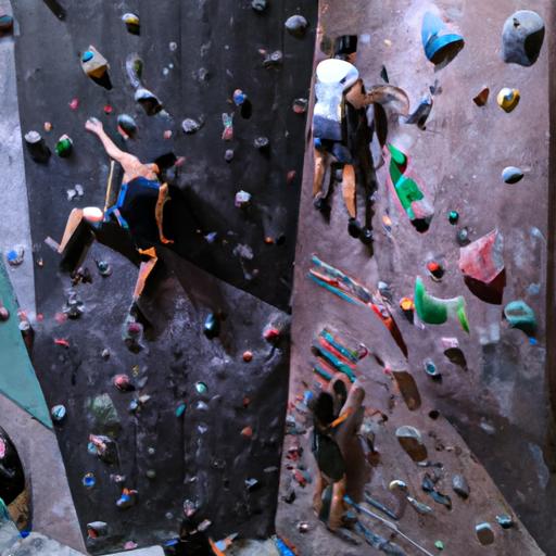 Climbers Pushing Their Physical Limits And Enjoying The Mental Challenges At A Climbing Gym In Sacramento.