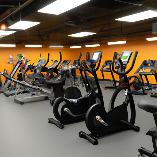 Various Gym Equipment Including Treadmills, Elliptical Trainers, Stationary Bikes, And Rowing Machines.