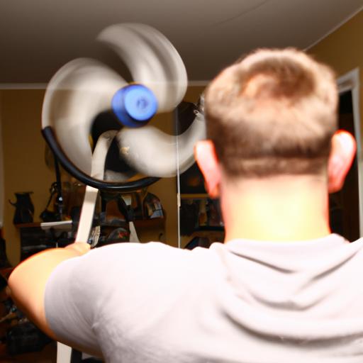 A Person Working Out In A Well-Ventilated Home Gym.